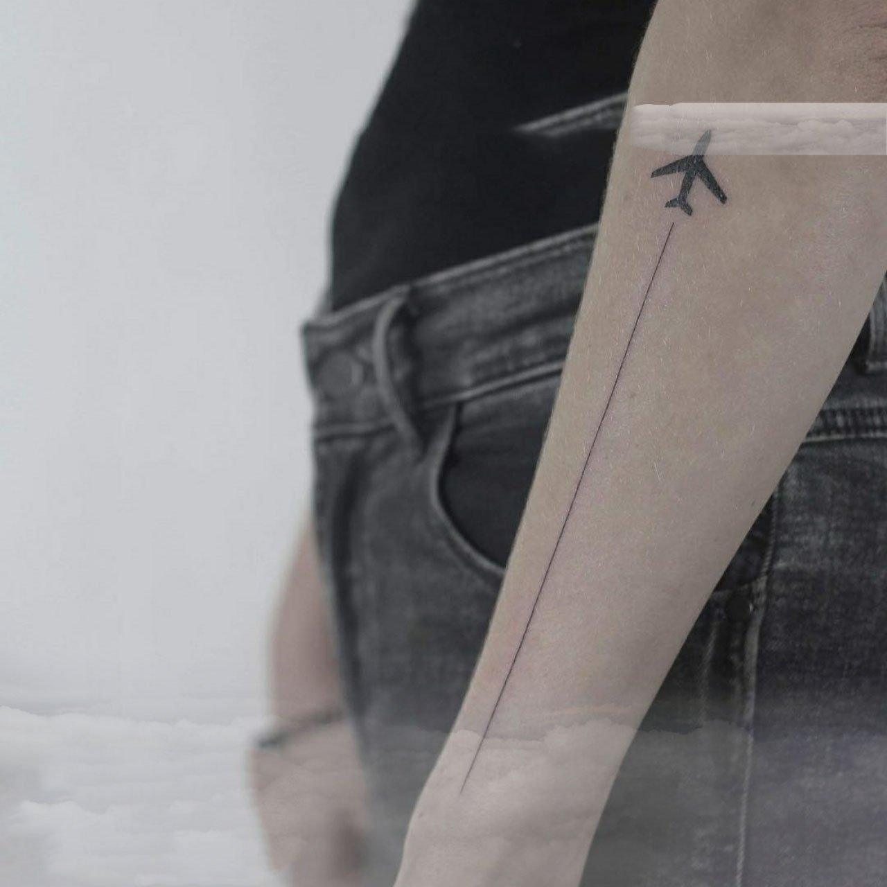 Straight-Line Aircraft Temporary Tattoo - StiCool