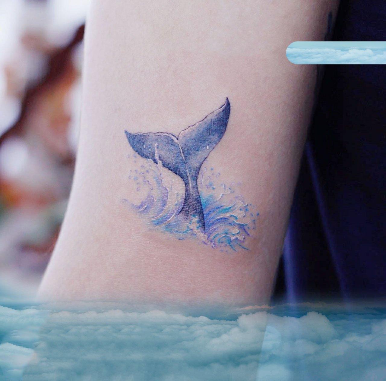 Whale Tail Temporary Tattoo - StiCool