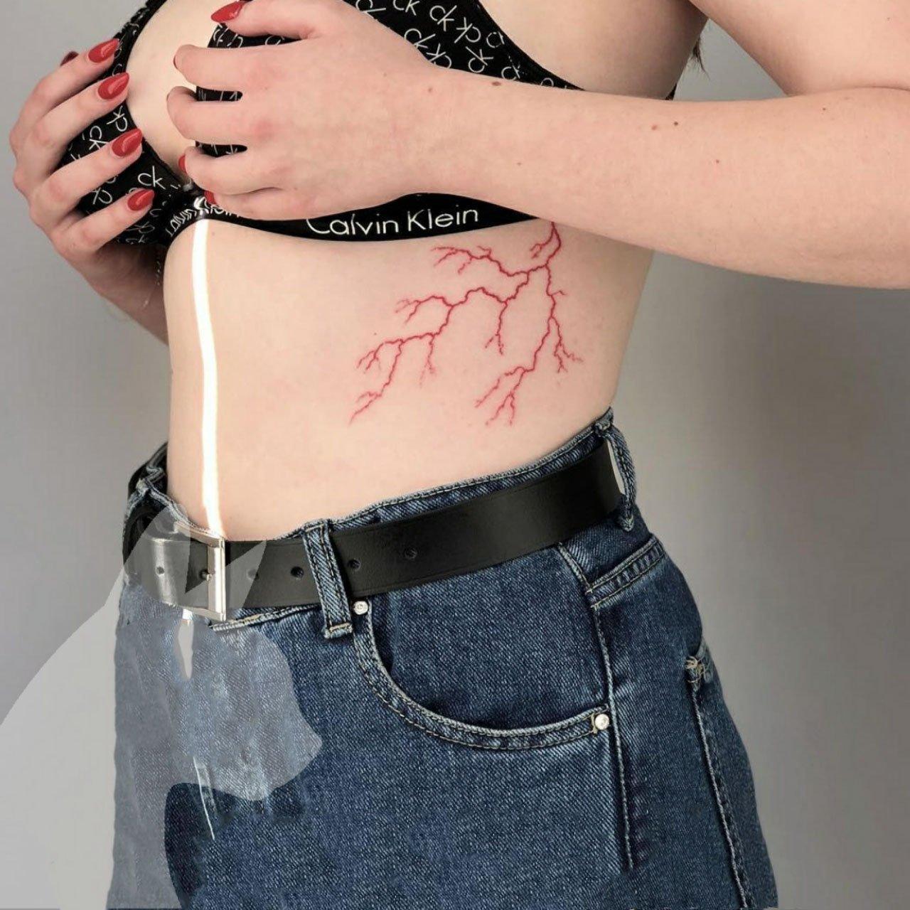Red Lightning Temporary Tattoo - StiCool