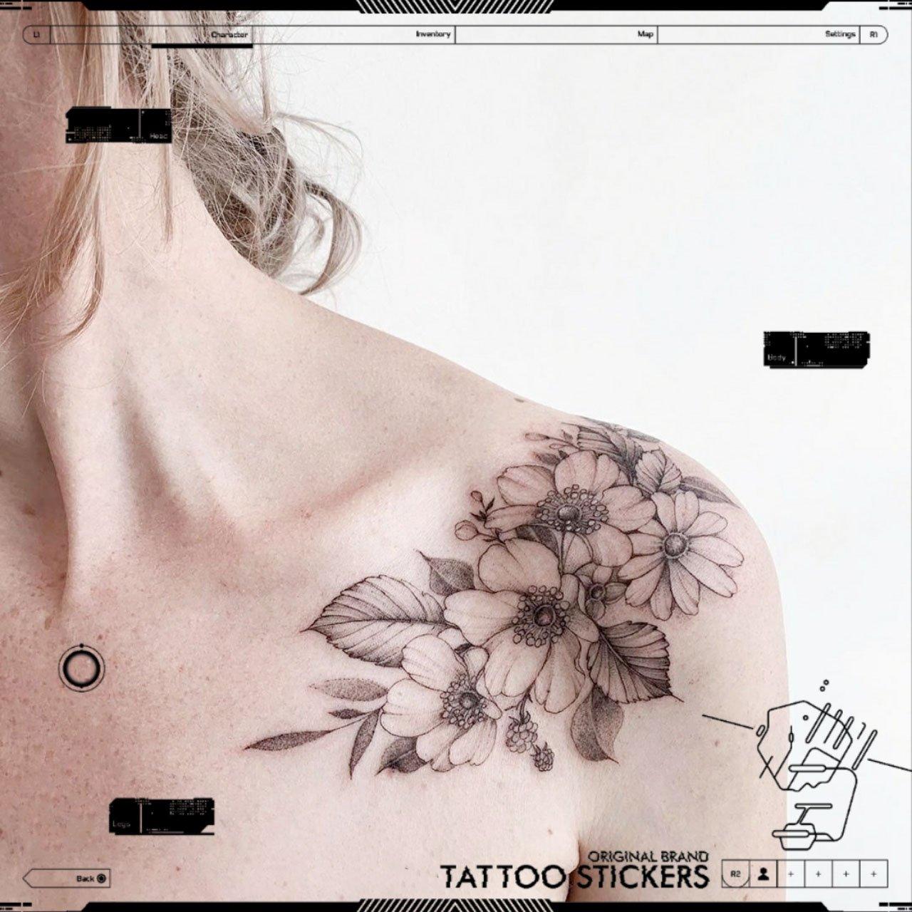 Camellia Flower Temporary Tattoo - StiCool
