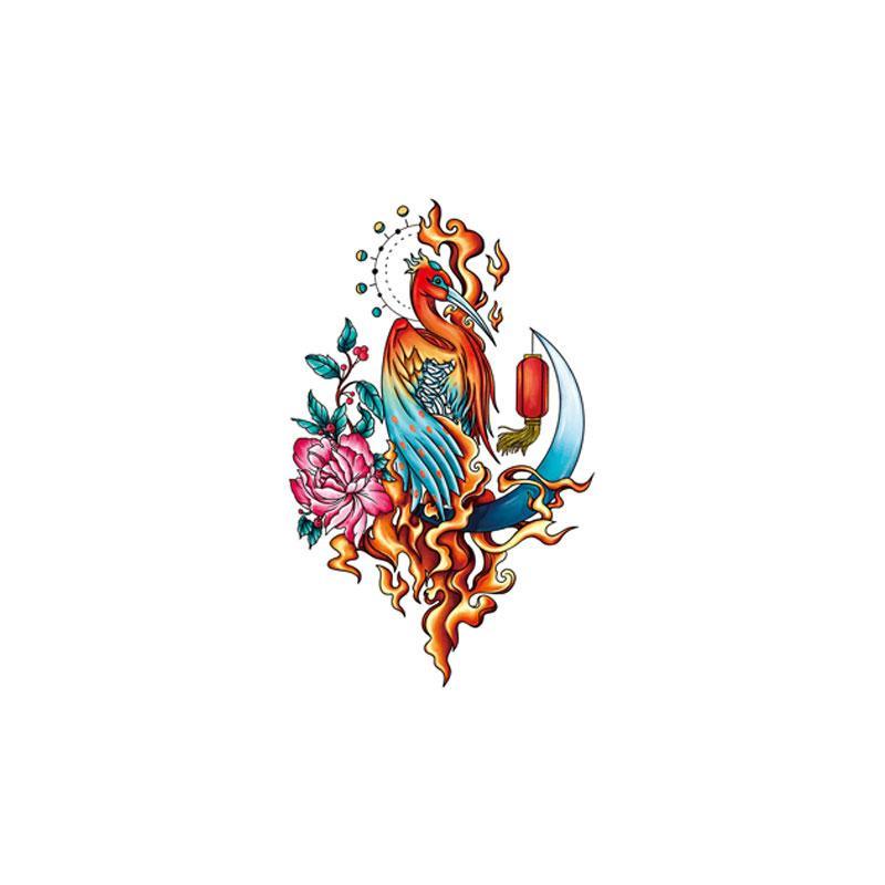 Flaming Phoenix Temporary Tattoo - StiCool