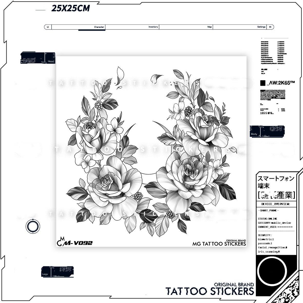 Crescent Roses Temporary Tattoo - StiCool