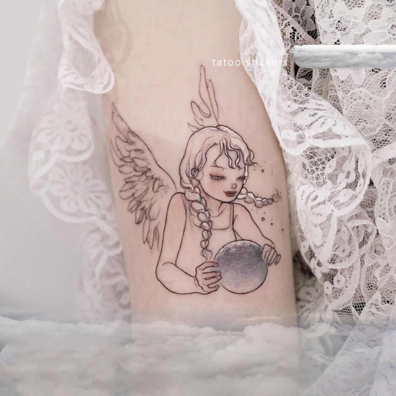 4Pcs Moon and Sun Goddess Temporary Tattoo Set - StiCool