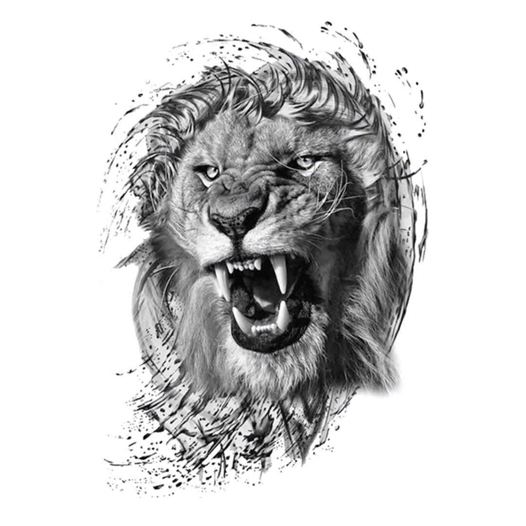 Lion Half Sleeve Temporary Tattoo - StiCool