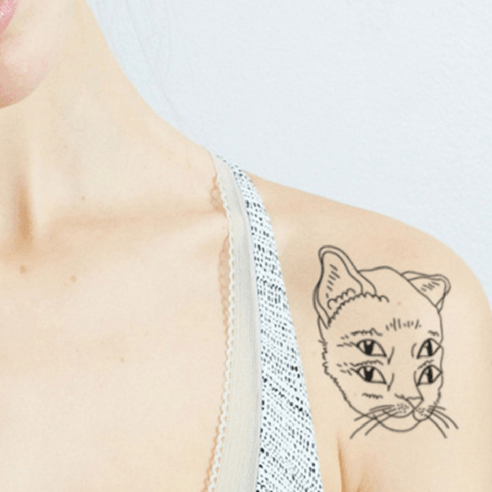 Cute Cat Temporary Tattoo - StiCool
