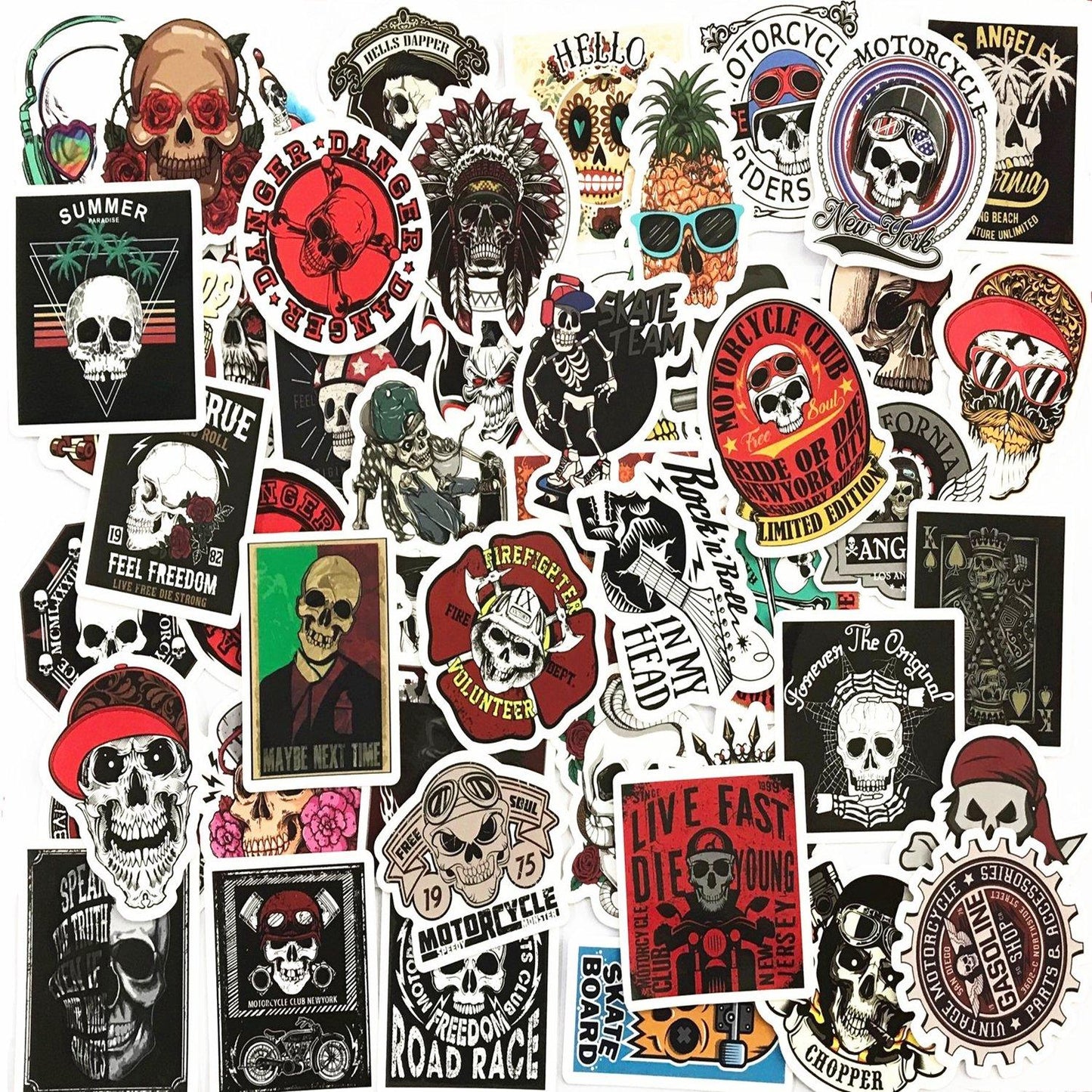 50 Pcs Non-Repeated Skull Stickers - StiCool