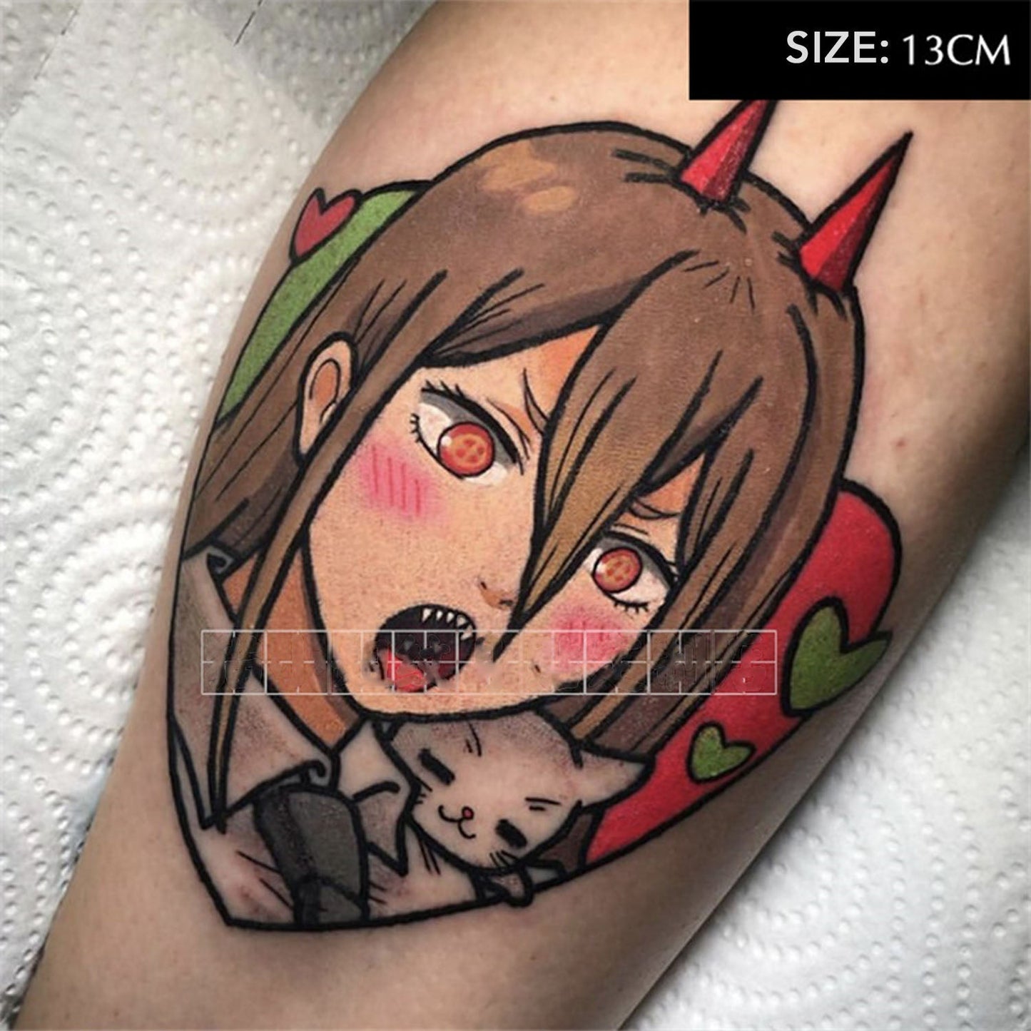 Anime Chainsaw Blush Temporary tattoo