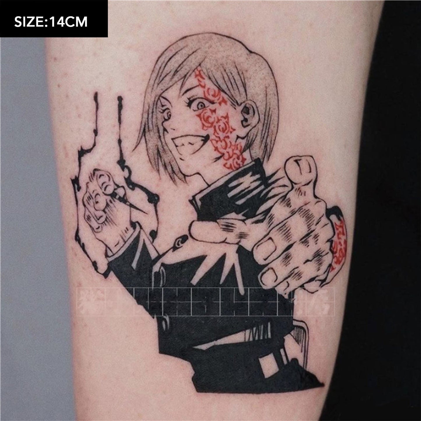 Anime Spellcaster Spike Fist Temporary Tattoo