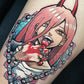 Anime Chainsaw Bloodthirsty Temporary Tattoo