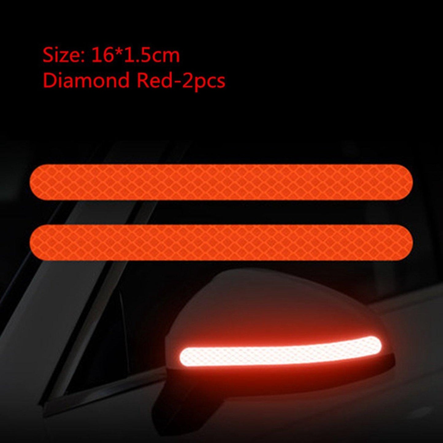 2 Pcs 3D Strong Reflective Stripe Stickers for Car Side Mirror - StiCool