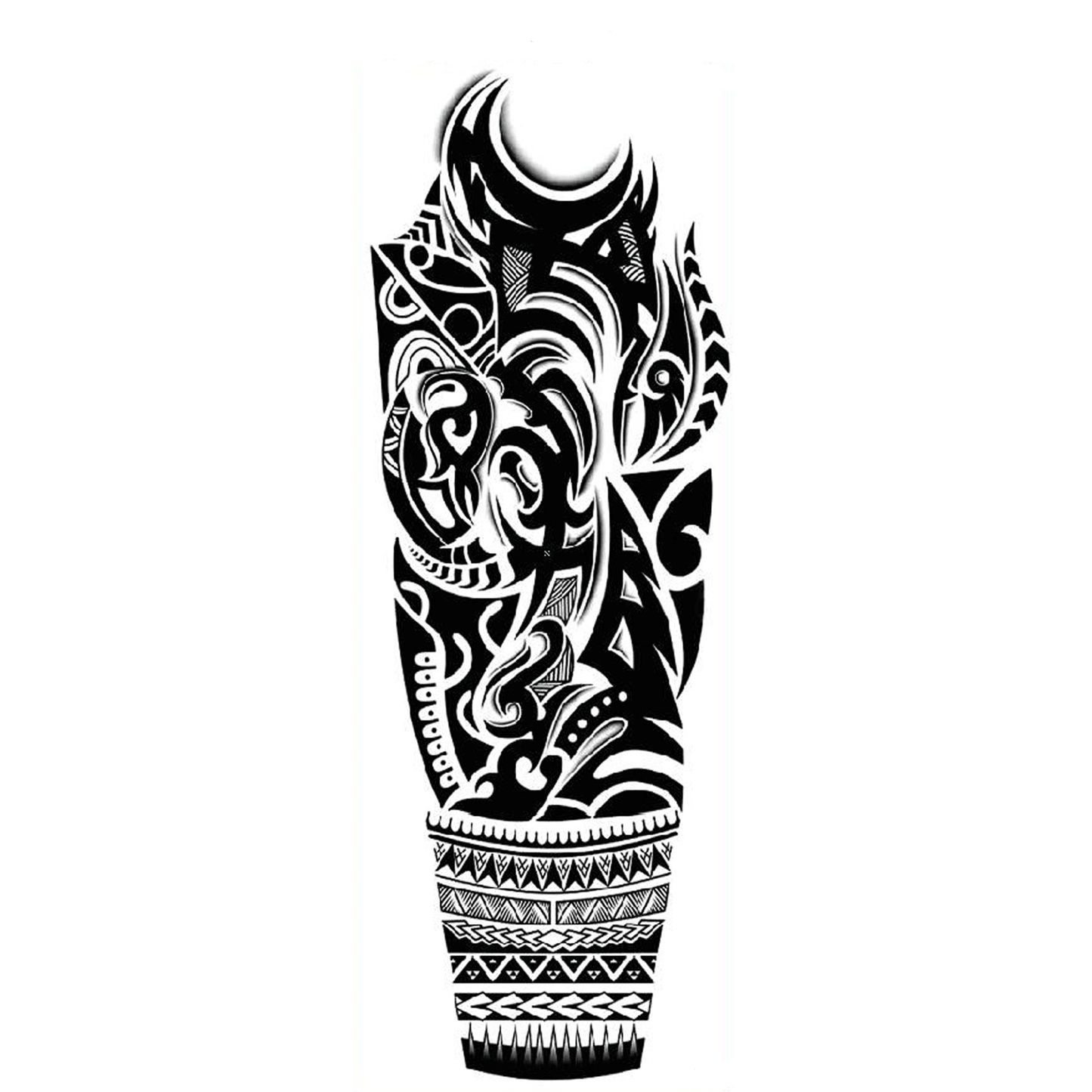 Tribal Pattern Full-Sleeve Temporary Tattoo - StiCool