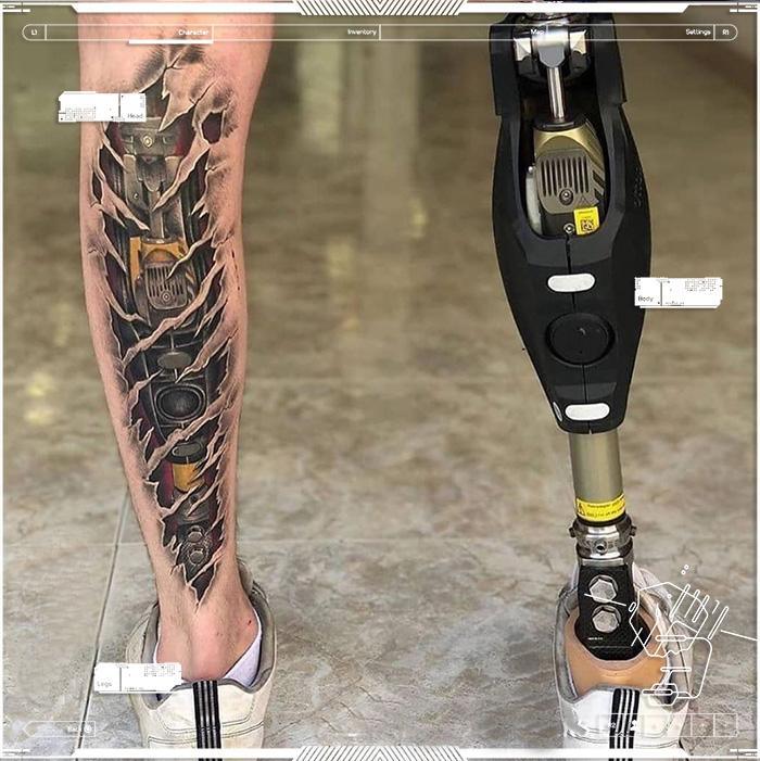 Mechanical Leg Temporary Tattoo - StiCool