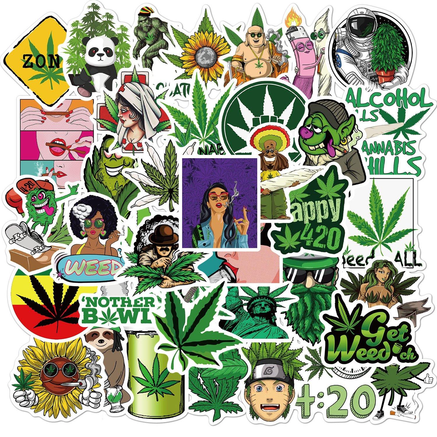 50 Pcs Non-Repeated Green Stickers - StiCool