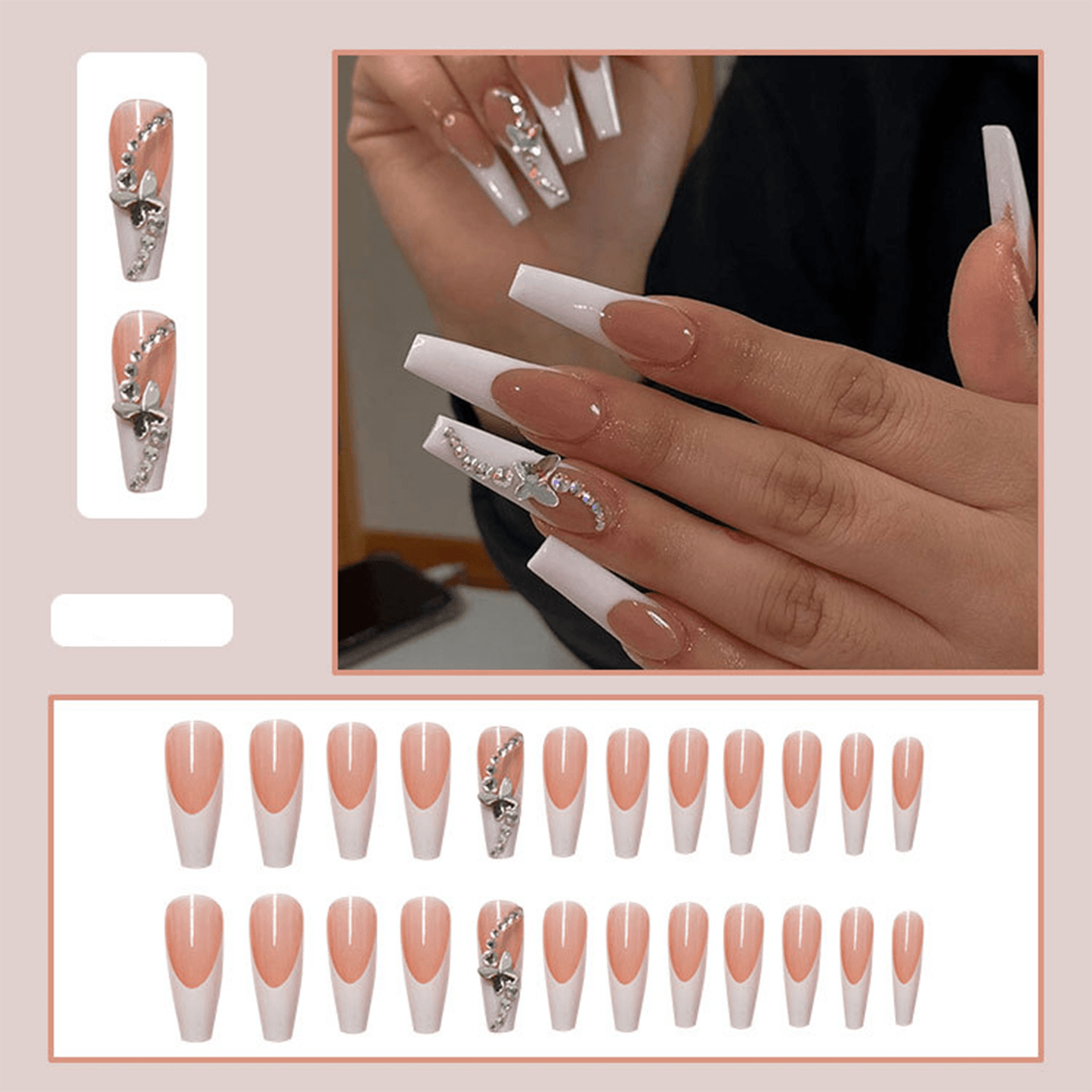 Nude&White Partner Press On Nails - StiCool
