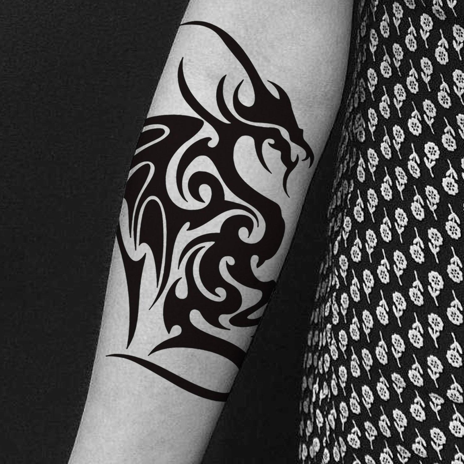 Dragon Totem Half Sleeve Temporary Tattoo - StiCool