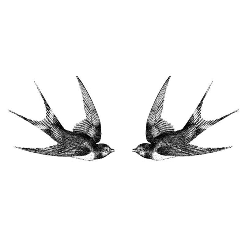 Duble Swallow Temporary Tattoo - StiCool