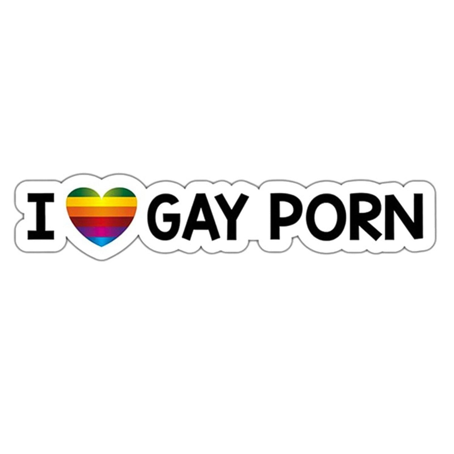 I Love Gay P*rn Car Sticker B - StiCool