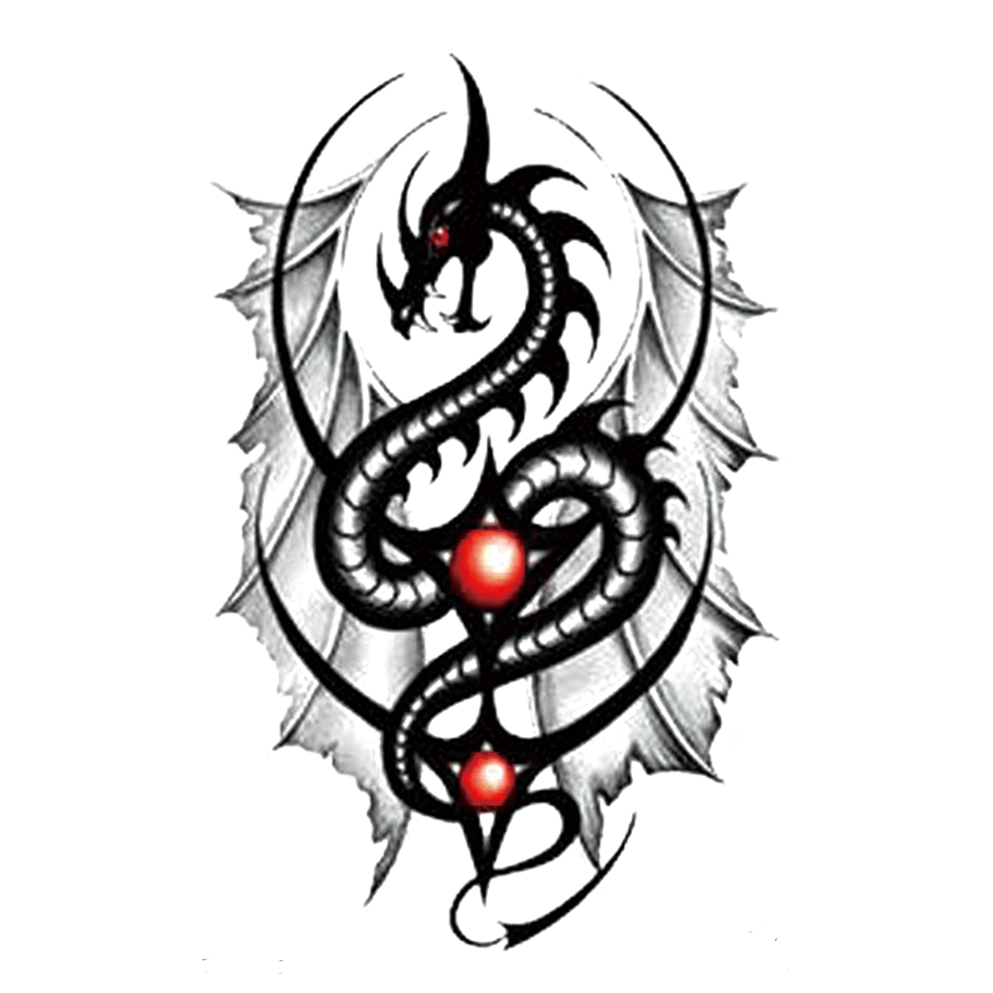 Angry Dragon Wing Half Sleeve Temporary Tattoo - StiCool