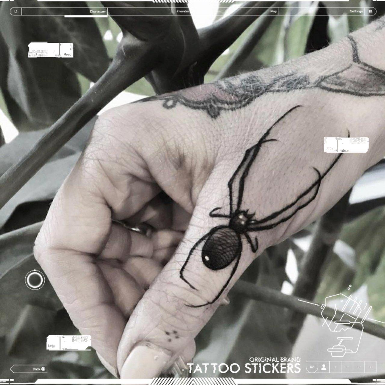 Black Spider Temporary Tattoo - StiCool