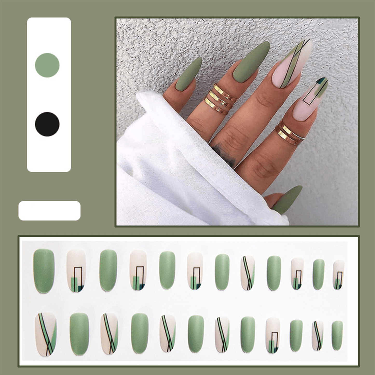Green Forest Press On Nails - StiCool