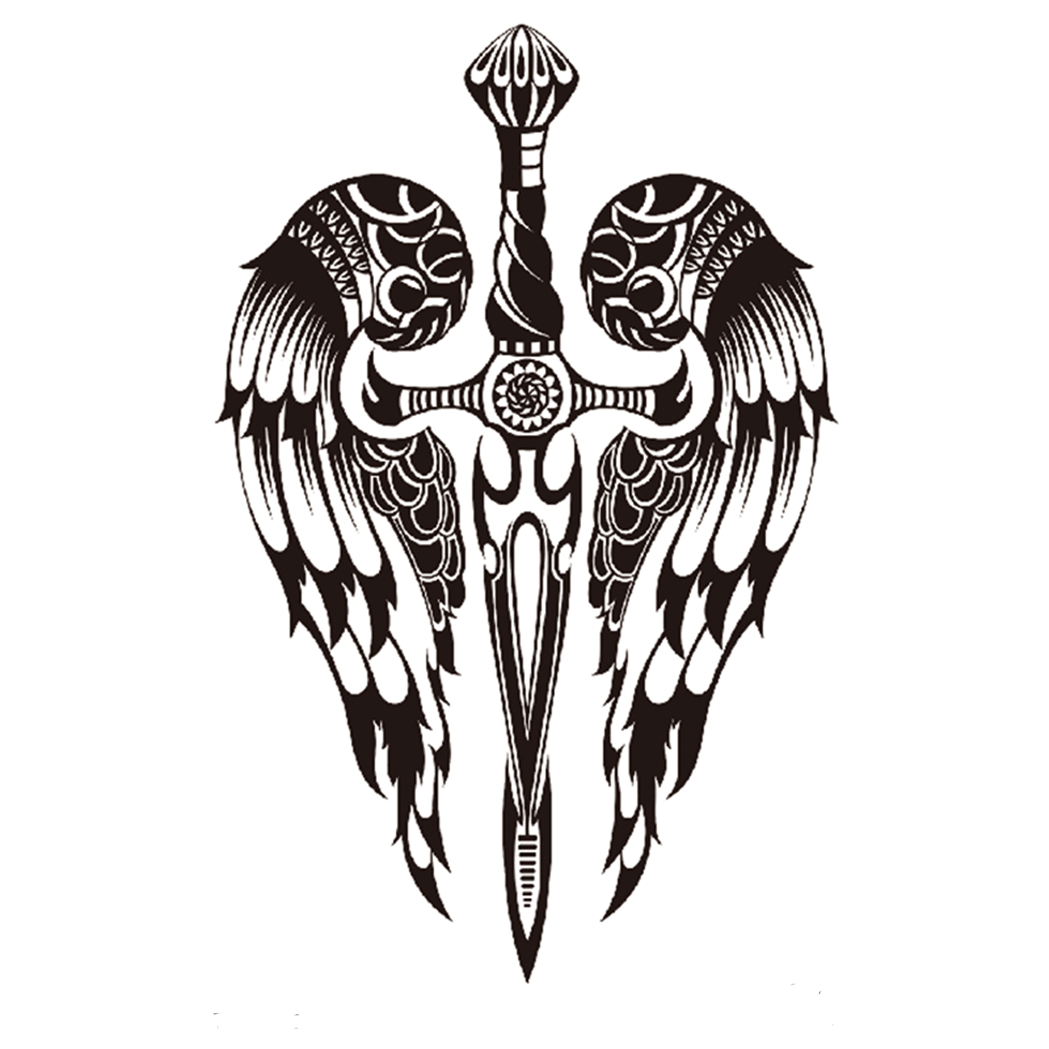 Exotic Sword Pattern Half Sleeve Temporary Tattoo - StiCool