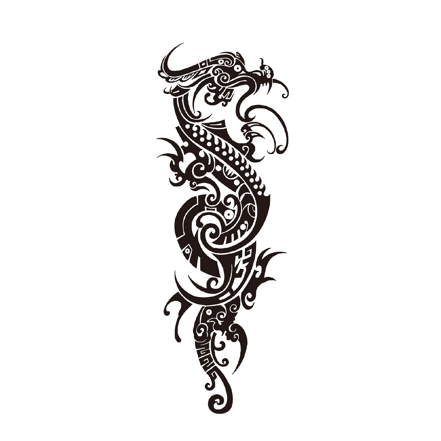 Tribal Dark Dragon Full-Sleeve Temporary Tattoo - StiCool