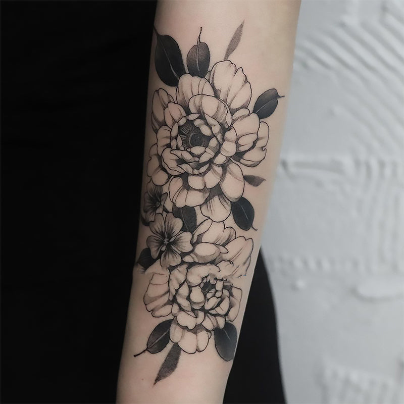 Plain Flowers Temporary Tattoo