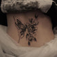 Gloomy Floral Butterfly Temporary Tattoo