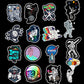 50 Pcs Non-Repeated Astronaut Stickers - StiCool