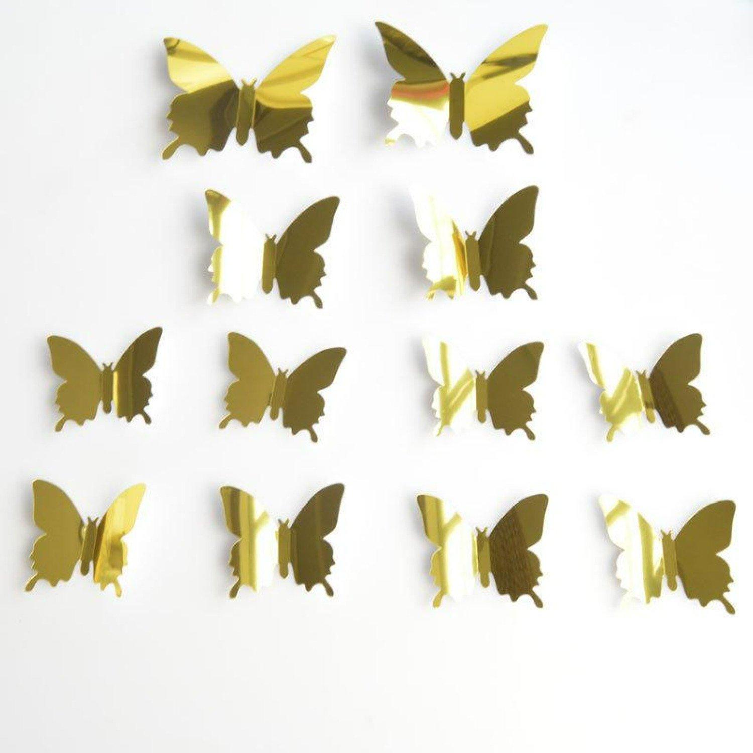 3D Butterfly Acrylic Mirror Home Decal Sticker Pack - StiCool
