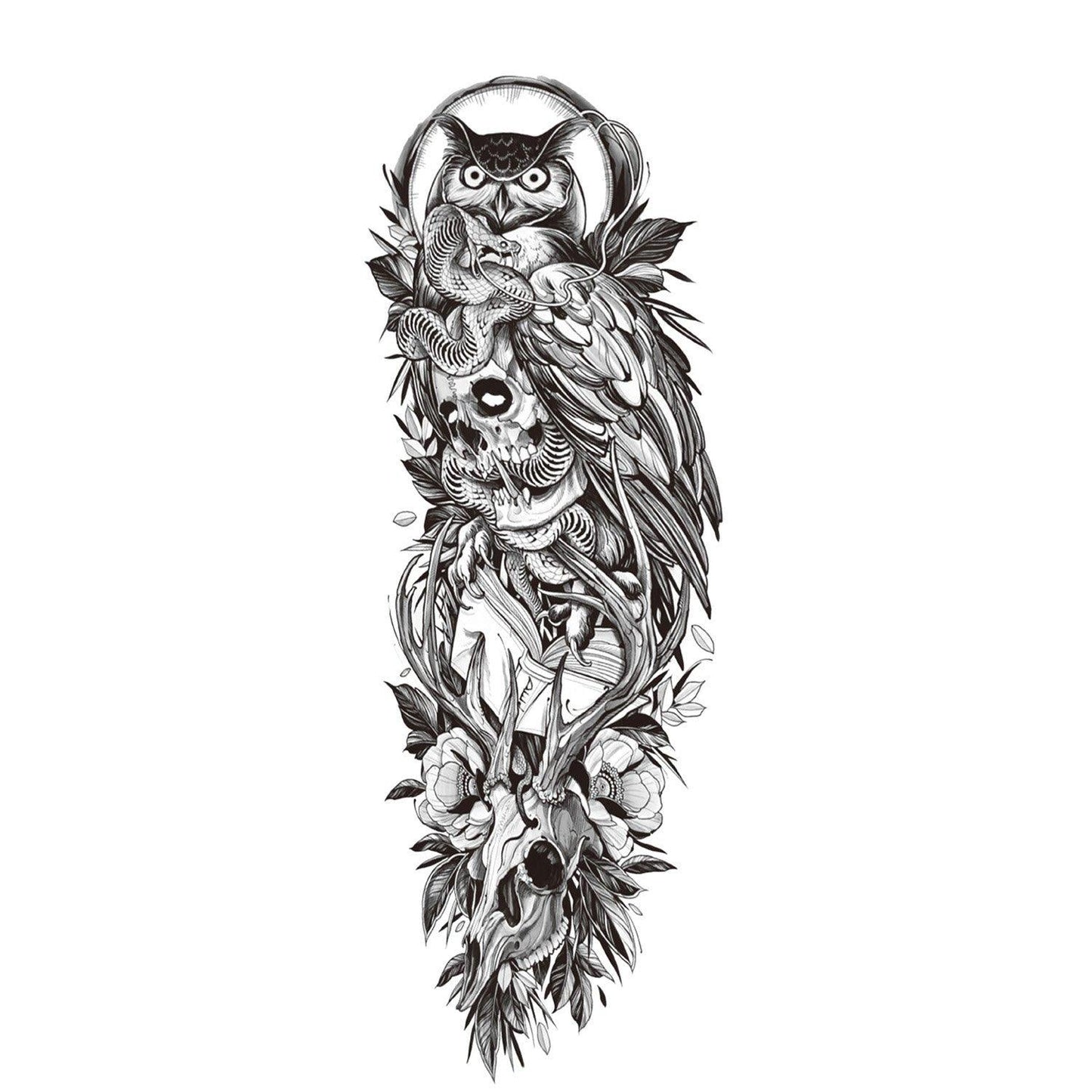 Owl Large Temporary Tattoo - Body404