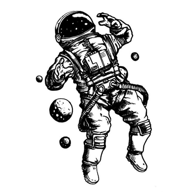 Astronaut Half Sleeve Temporary Tattoo - Body404