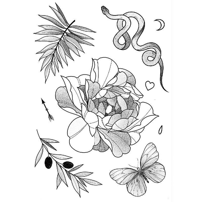 Floral Snake Temporary Tattoo - StiCool