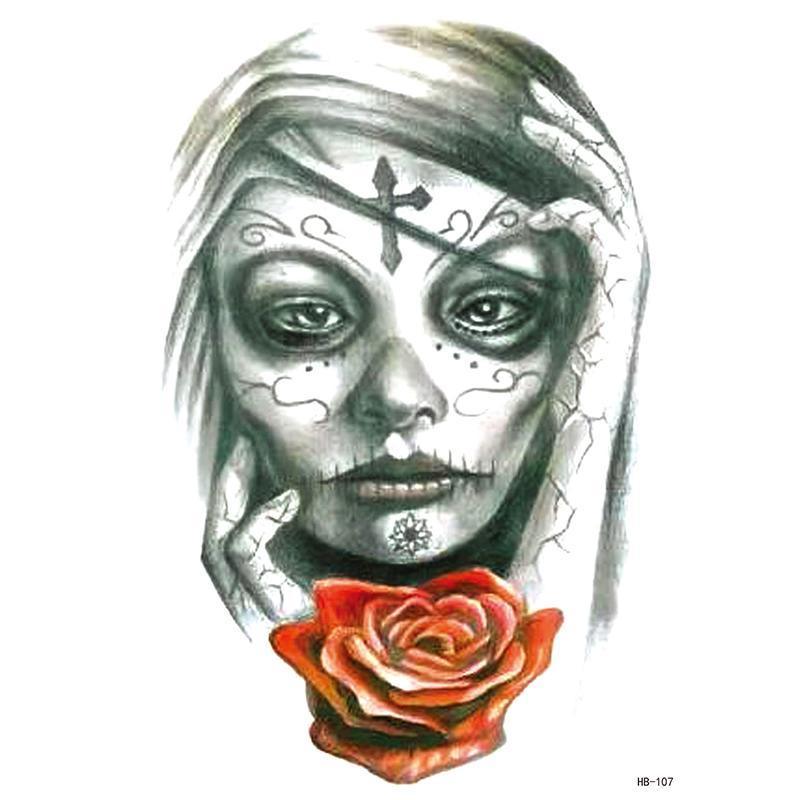Half Sleeve Zombie Lady Temporary Tattoo - StiCool