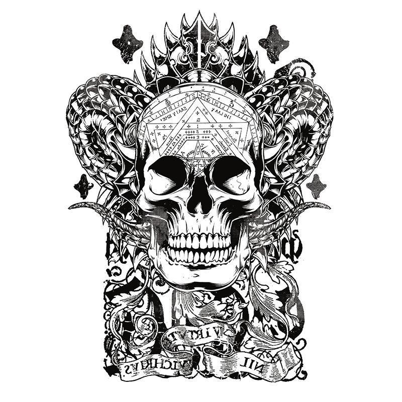 King Skull Half Sleeve Temporary Tattoo - Body404