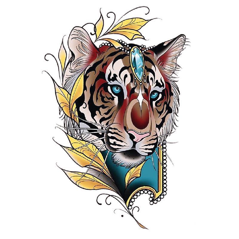 Mythical Tiger Half-Sleeve Temporary Tattoo - StiCool