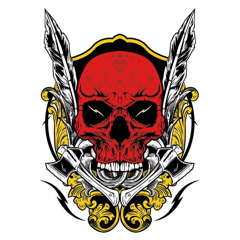 Pirate Skull Half Sleeve Temporary Tattoo - Body404