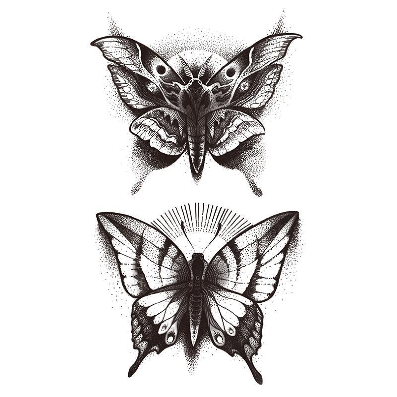 Pattern Butterfly Half Sleeve Temporary Tattoo - Body404