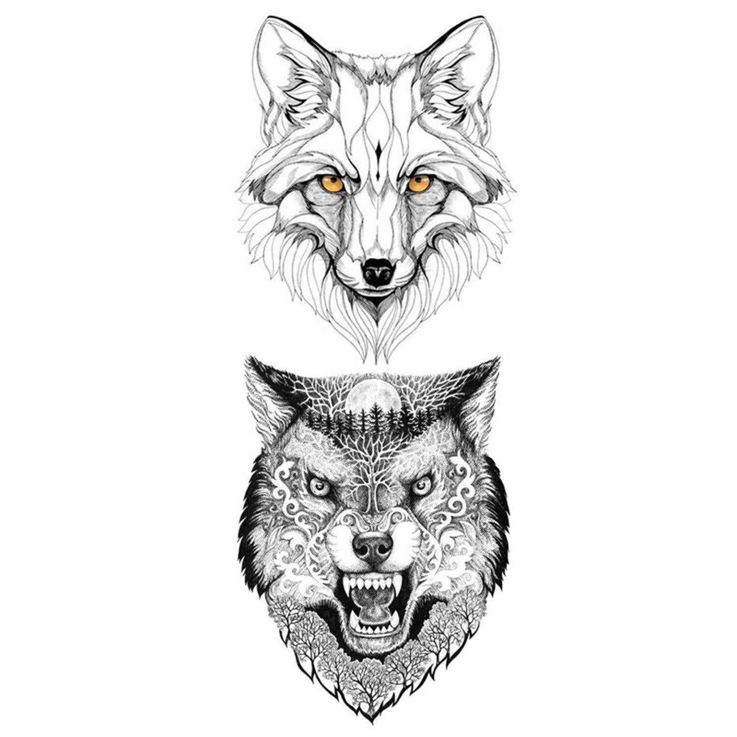 Pattern Wolf Temporary Tattoo - Body404