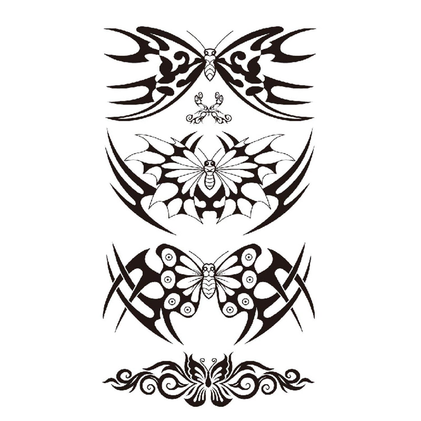 Pattern Tribal Butterfly Temporary Tattoo - Body404