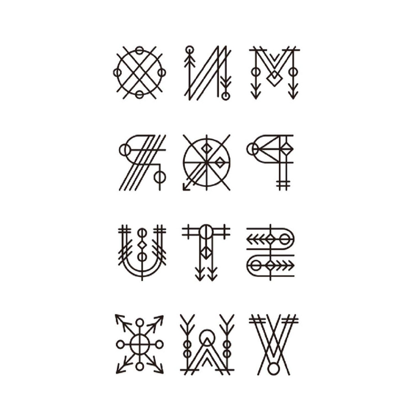 Pattern Creative Letters Temporary Tattoo - Body404