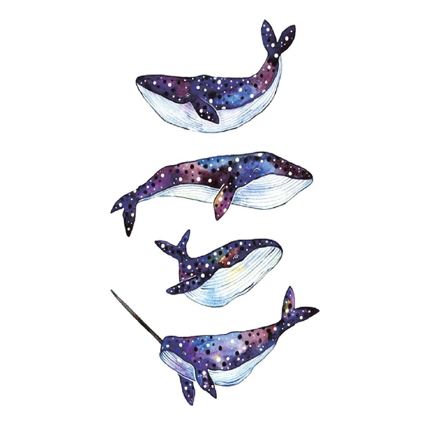 Pattern Whales Temporary Tattoo - Body404